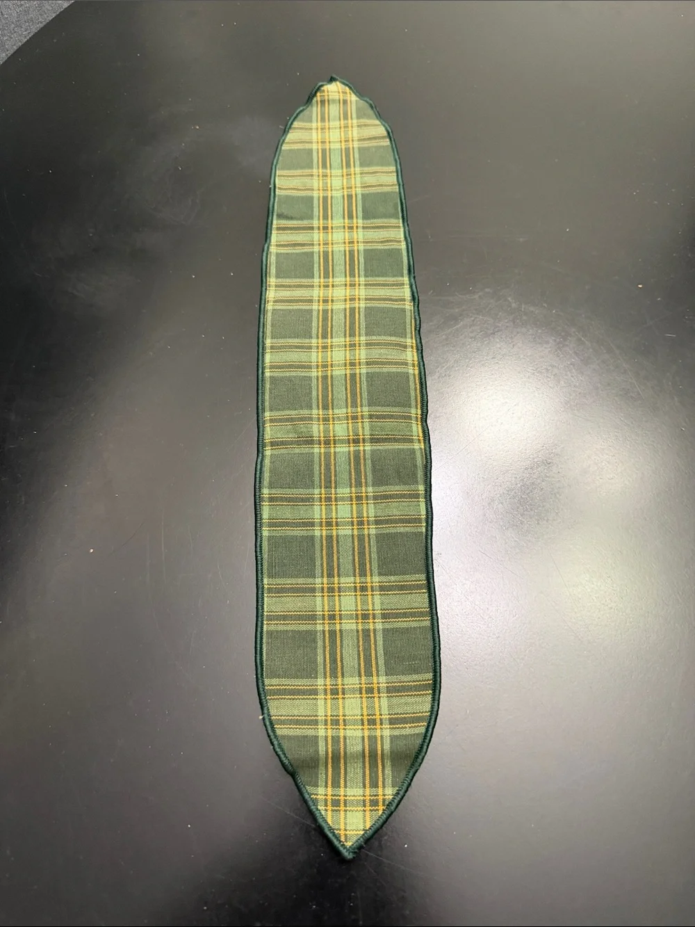 Longaberger Green and Yellow Plaid Basket Handle Tie